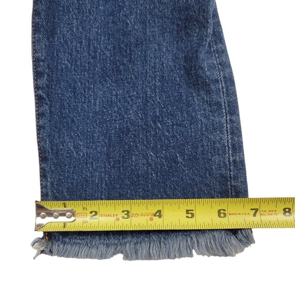 Levis Premium Womens 24 x 25 Blue Jeans Wedgie Straight Big E Raw Hem Button Fly - Picture 7 of 12